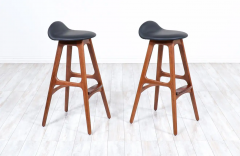 Erik Buch Danish Modern Sculpted Teak Rosewood Bar Stools by Erik Buch - 2750369