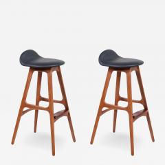 Erik Buch Danish Modern Sculpted Teak Rosewood Bar Stools by Erik Buch - 2758939