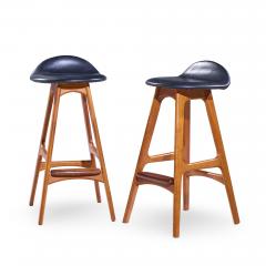 Erik Buch Erik Buch Mid Century Danish Teak Bar Stools Pair - 4483015