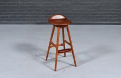 Erik Buch Erik Buch Teak Cognac Leather Bar Stools for Oddense Maskinsnedkeri - 4819073