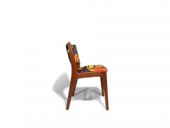 Erik Buch Mid century Erik Buck Danish Teak Dining Chairs in Abstract Velvet Print - 4487280