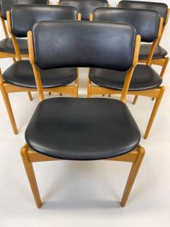 Erik Buch Midcentury Teak Oak Leather Dining Chairs Erik Buch OD49 Denmark 1960s - 2277089