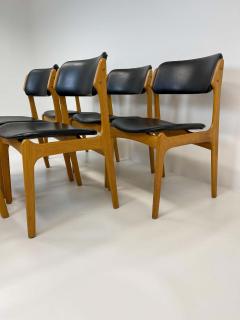 Erik Buch Midcentury Teak Oak Leather Dining Chairs Erik Buch OD49 Denmark 1960s - 2277121