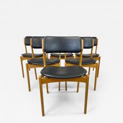 Erik Buch Midcentury Teak Oak Leather Dining Chairs Erik Buch OD49 Denmark 1960s - 2278969