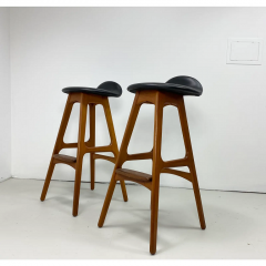 Erik Buck 1960s Pair of Erik Buch Od61 Barstools - 2935925