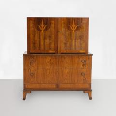 Erik Chambert ERIK CHAMBERT Art Ceco MAHOGANY AND ROSEWOOD VENEERED SWEDISH GRACE SECRETAIRE  - 4198020