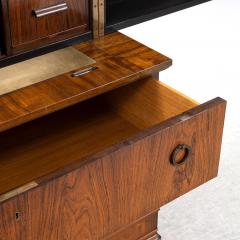 Erik Chambert ERIK CHAMBERT Art Ceco MAHOGANY AND ROSEWOOD VENEERED SWEDISH GRACE SECRETAIRE  - 4219641