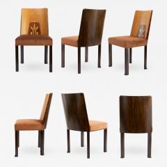 Erik Chambert ERIK CHAMBERT SET OF 6 SWEDISH ART DECO Marquetry SIDE CHAIRS - 794978