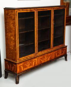 Erik Chambert Erik Chambert Birch Ebonized and Fruitwood Inlaid Bookcase Cabinet circa 1940 - 752040