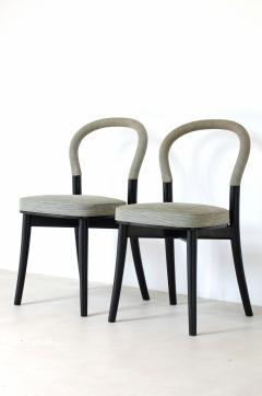 Erik Gunnar Asplund Elegant set of 8 chairs in wood and fabric covering - 3891557