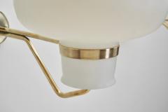 Erik Gunnar Asplund Opaline Glass and Brass Wall Lamps by Erik Gunnar Asplund for ASEA Sweden 1940s - 3450289