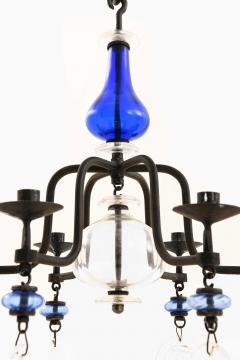 Erik H glund Erik H glund Candelabra in Glass and Wrought Iron by Boda Glasbruk 1970s - 4645770