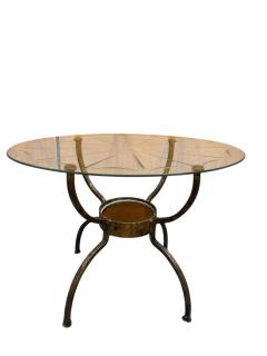 Erik H glund MID CENTURY IRON LOW SIDE TABLES GLASS ETCHED TOPS STYLE OF ERIK HOGLUND - 4439092
