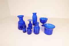 Erik H glund Midcentury Collection of Eight Blue Vases by Erik Hoglund Sweden 1960s - 2369244