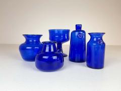 Erik H glund Midcentury Collection of Five Blue Vases by Erik Hoglund Sweden 1960s - 2477862