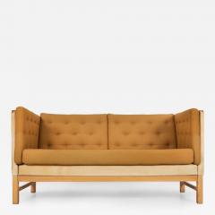 Erik Jorgensen Danish Modern Leather Tweed Oak Sofa Model EJ 315 by Erik Jorgensen - 4470040