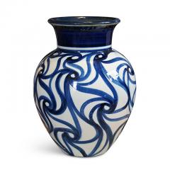 Erik Kargaard Monumental Vase with Scrolling Design by Erik Kargaard for Knabstrup - 1747277