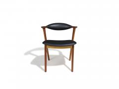 Erik Kirkegaard Erik Kirkegaard Danish Teak Dining Chairs in Black Leather Six 6  - 4266219