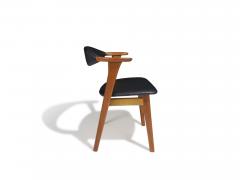 Erik Kirkegaard Erik Kirkegaard Danish Teak Dining Chairs in Black Leather Six 6  - 4266224