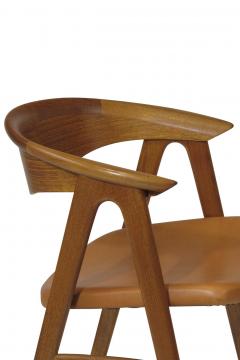 Erik Kirkegaard Erik Krikegaard Danish Teak Dining Chairs in Saddle Leather - 1308140