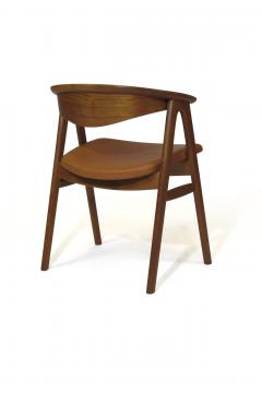 Erik Kirkegaard Erik Krikegaard Danish Teak Dining Chairs in Saddle Leather - 1308141