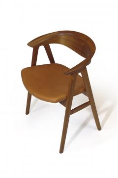 Erik Kirkegaard Erik Krikegaard Danish Teak Dining Chairs in Saddle Leather - 1308146