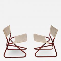 Erik Magnussen Pair of Erik Magnussen Red Z Easy Chairs Torben rskov Denmark 1960s - 2747368