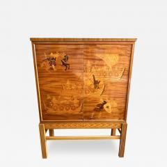 Erik Mattsson Erik Mattsson Swedish Grace Intarsia Inlaid Vikingar Cabinet - 3553072