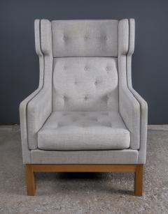 Erik Ole J rgensen Erik Ole J rgensen Wing Chair in Wool Oak Denmark c1975 - 2421096