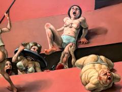 Erik Thor Sandberg Grotesque Nude Figures in Battle like Hieronymus Bosch - 4341565