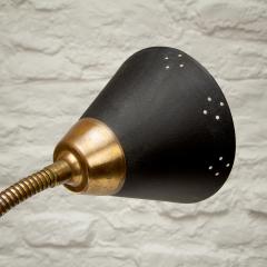 Erik W rn Black and Brass Gooseneck Desk Lamp by Erik W rn for Ew V rnamo Sweden 1950s - 2622895