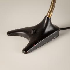 Erik W rn Black and Brass Gooseneck Desk Lamp by Erik W rn for Ew V rnamo Sweden 1950s - 3450575