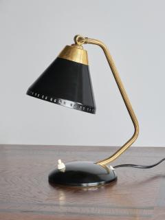 Erik W rn Erik W rn Table Desk Lamp in Brass and Black Metal EW V rnamo Sweden 1950s - 3435833