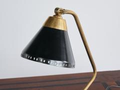 Erik W rn Erik W rn Table Desk Lamp in Brass and Black Metal EW V rnamo Sweden 1950s - 3435835