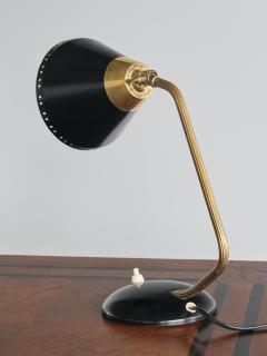 Erik W rn Erik W rn Table Desk Lamp in Brass and Black Metal EW V rnamo Sweden 1950s - 3435838