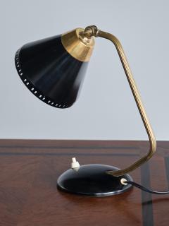 Erik W rn Erik W rn Table Desk Lamp in Brass and Black Metal EW V rnamo Sweden 1950s - 3435840