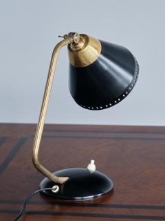 Erik W rn Erik W rn Table Desk Lamp in Brass and Black Metal EW V rnamo Sweden 1950s - 3435841