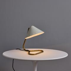 Erik W rn Pair of 1950s Erik Warna GK14 White and Brass Perforated Shade Table Lamps - 4255078