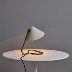 Erik W rn Pair of 1950s Erik Warna GK14 White and Brass Perforated Shade Table Lamps - 4255079