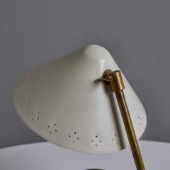 Erik W rn Pair of 1950s Erik Warna GK14 White and Brass Perforated Shade Table Lamps - 4255080