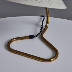 Erik W rn Pair of 1950s Erik Warna GK14 White and Brass Perforated Shade Table Lamps - 4255082