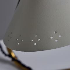 Erik W rn Pair of 1950s Erik Warna GK14 White and Brass Perforated Shade Table Lamps - 4255083