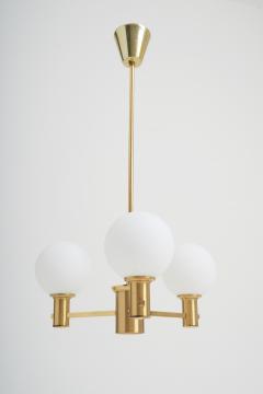 Erik W rn Pair of Brass and Glass Ceiling Lights by Erik W rn  - 2813327