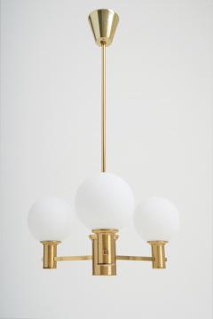 Erik W rn Pair of Brass and Glass Ceiling Lights by Erik W rn  - 2813331