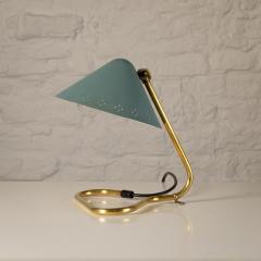 Erik W rn Teal Blue Table Lamp by Erik W rna for Gnosj Konstsmide Sweden 1950s - 2891413