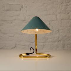 Erik W rn Teal Blue Table Lamp by Erik W rna for Gnosj Konstsmide Sweden 1950s - 2891416