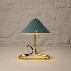 Erik W rn Teal Blue Table Lamp by Erik W rna for Gnosj Konstsmide Sweden 1950s - 2891417