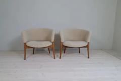 Erik W rts Erik Worts Mid Century Lounge Charis in Sheepskin Shearling and Stained Wood Sweden 1962 - 3184181