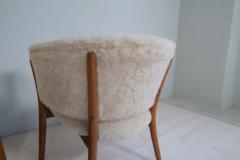Erik W rts Erik Worts Mid Century Lounge Charis in Sheepskin Shearling and Stained Wood Sweden 1962 - 3184221