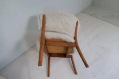 Erik W rts Erik Worts Mid Century Lounge Charis in Sheepskin Shearling and Stained Wood Sweden 1962 - 3184222